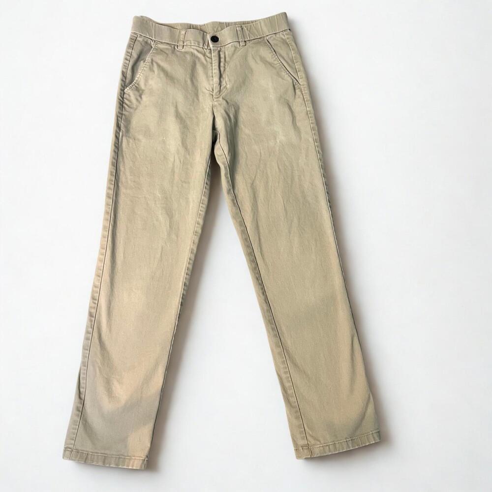 Plaid & Plain Junior Slim Fit Kaki Dress Pants Size 28W × 30L with Pockets